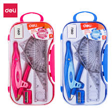 Bộ eke nhựa chì gỗ Deli EG30204