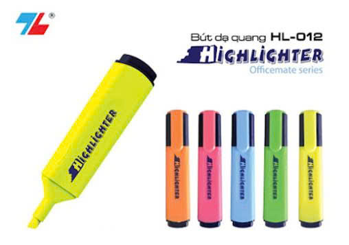 Bút dạ quang TL - HL012 Vàng_Hộp(10)