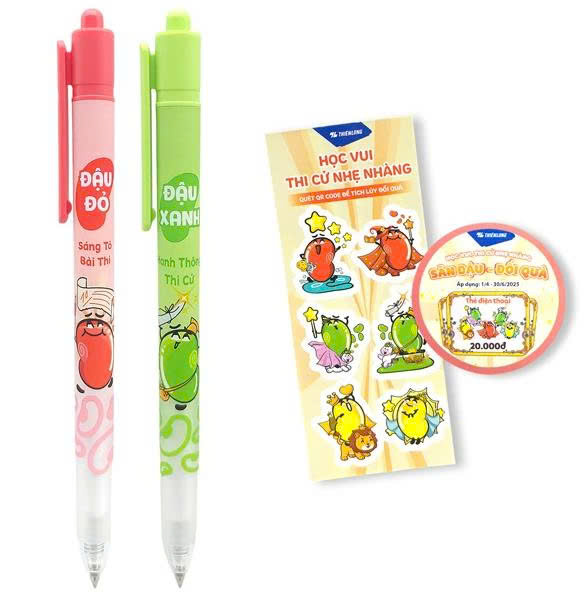 Bộ bút Gel TL - GEL040 LUCK xanh vỉ 2