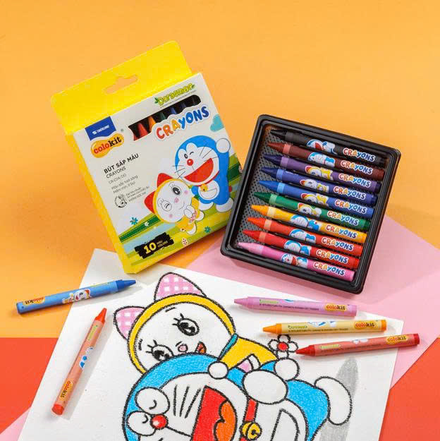 Bút sáp 10 màu Colokit Doraemon CR-C04/DO
