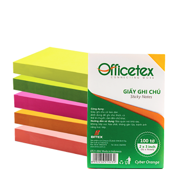 Giấy ghi chú Officetex dạ quang nhiều màu