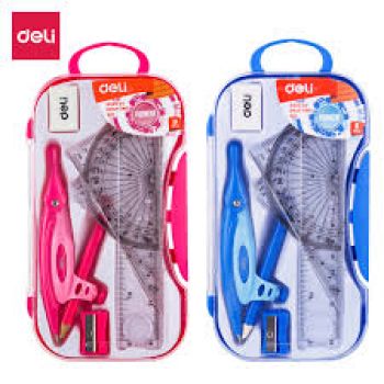 Bộ eke nhựa chì gỗ Deli EG30204