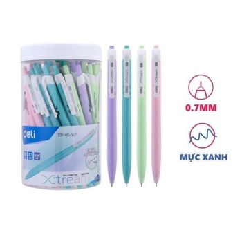 Bút bi DELI 0.7mm STREAM(xanh) - Q03336_Hộp 50