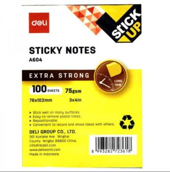 Giấy nhớ Deli 3x4 A604 vàng
